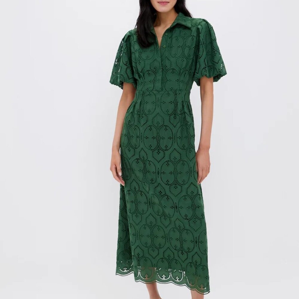 Tuckernuck Olive Eyelet Delaney Dress